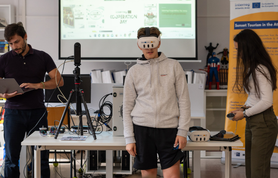 Students using headsets